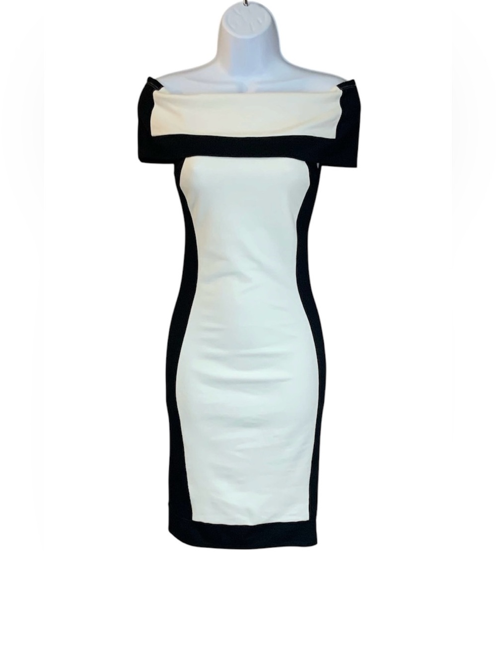Akira Colorblock Off Shoulder Midi Dress